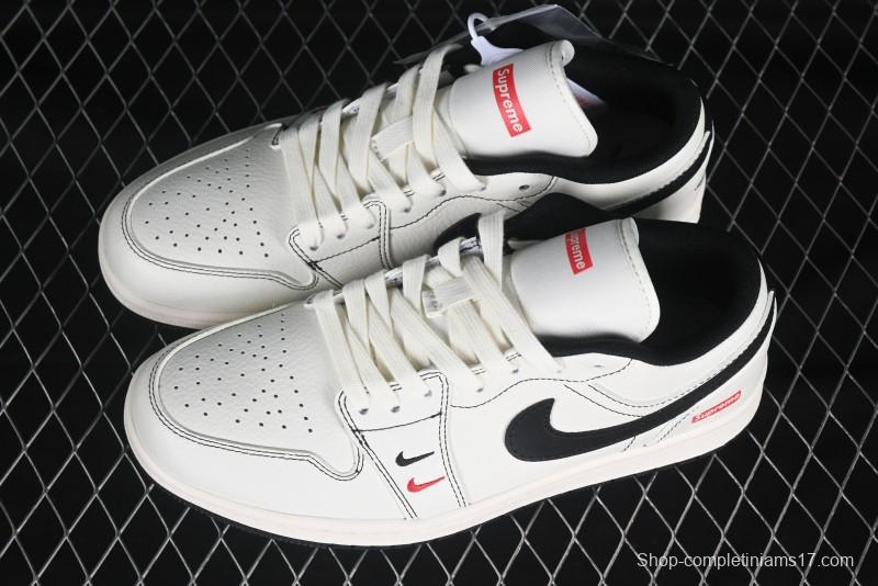 Nike Air Jordan 1 Low Supreme Collaboration Retro Basketball Shoes - XX3318-108