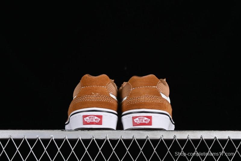 Vans Caldrone Classic American Retro Skate Shoes in Brown Orange - VN000CXZ1OU