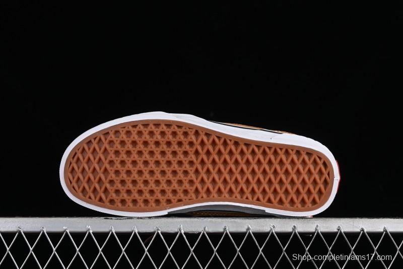 Vans Caldrone Classic American Retro Skate Shoes in Brown Orange - VN000CXZ1OU
