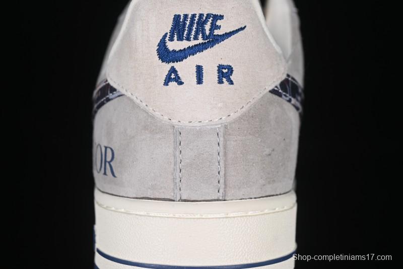 Nike Air Force 1 '07 Low Dior Collaboration Grey Blue Ghost Face Casual Sneakers - KK1988-044