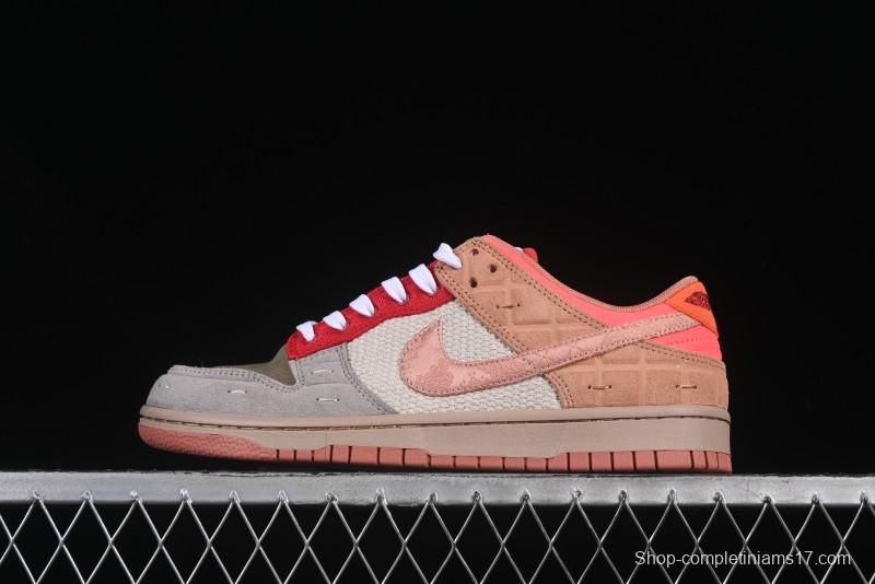 Nike Clot x Dunk Low SB 'What The' Casual Sneakers with Silk, Terracotta, and Holographic Elements - FN0316-999