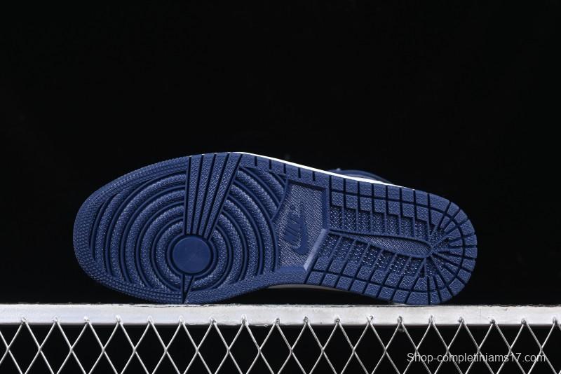 Nike Air Jordan 1 High OG "Midnight Navy" Basketball Shoes with Full Leather Construction - DZ5485-401