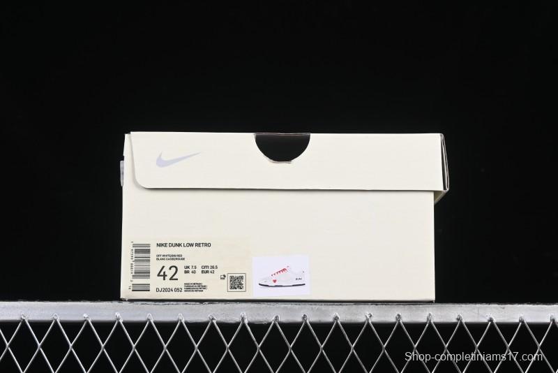 Nike SB Dunk Low Comme des Garcons Play Heart White Anniversary Custom Low-Top Casual Skate Shoes - DJ2024-052