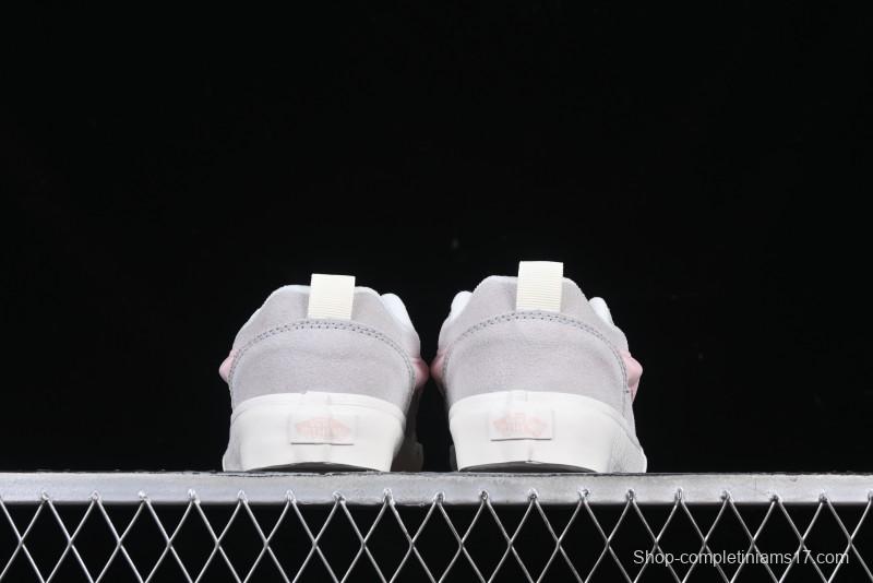 Vans Knu Skool Low-Top Retro Casual Vulcanized Sneakers in Off-White Pink - VN0009QPNK