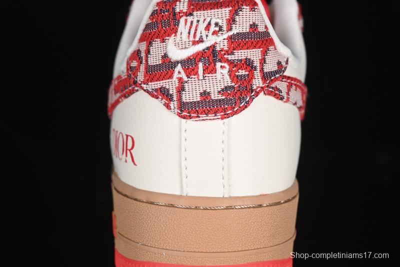 Nike Air Force 1 '07 Low Dior Collaboration Beige Floral Low-Top Casual Sneakers - KK1988-049