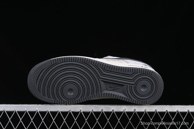 Nike Air Force 1 '07 Low Stussy Collaboration Grey Swoosh Casual Sneakers - XZ6188-911