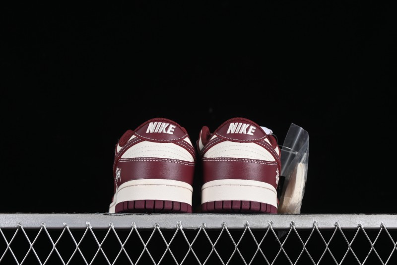 Nike SB Dunk Low Stussy Collaboration - Burgundy Starry Sky Anniversary High-End Custom Low-Top Casual Skate Shoes - BB9898-001