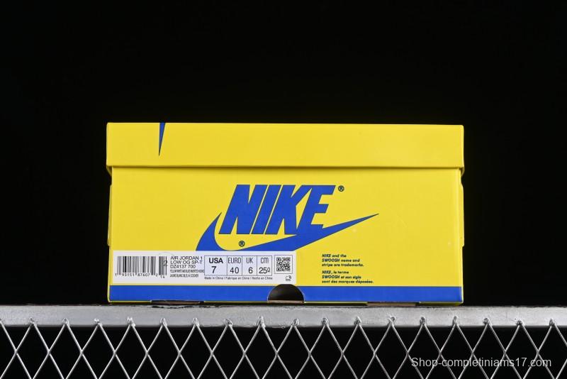 Nike Travis Scott x Air Jordan 1 Low OG Retro Sneakers with Reverse Swoosh - DZ4137-700