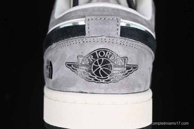 Nike Air Jordan 1 Low AJ1 The North Face Collaboration - Grey Black Toe Retro Basketball Shoes - XX3318-512