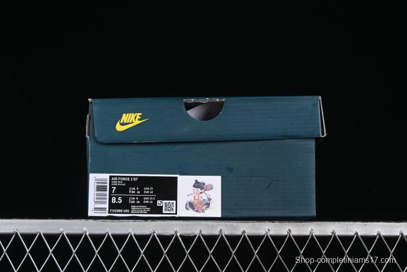 Nike Air Force 1 '07 Low "Nezha" 2D Hand-Painted Doodle Casual Sneakers with Full-Length Air Cushion - FV5988-105