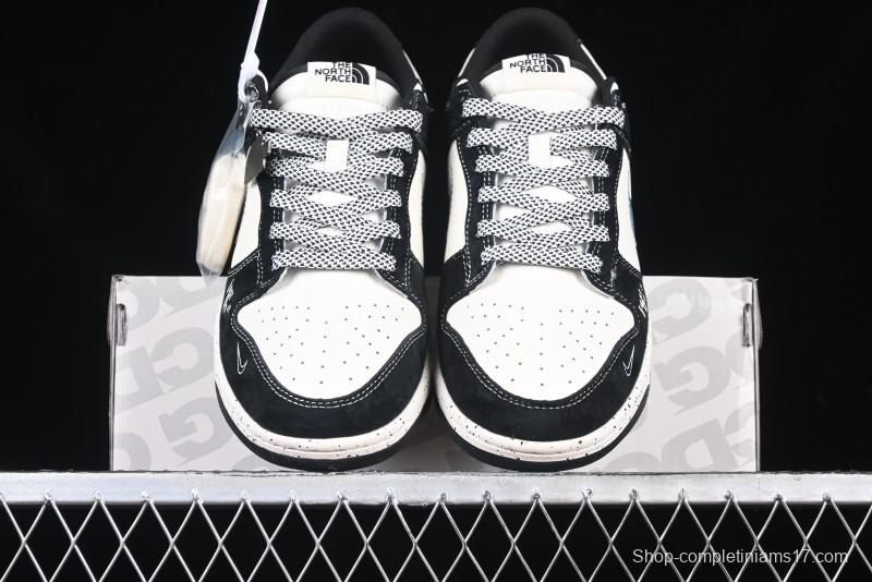 Nike SB Dunk Low The North Face Collaboration Beige Black Iridescent Swoosh Anniversary Custom Low-Top Casual Skate Shoes - DM6868-018