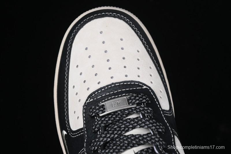 Nike Air Force 1 '07 Low Moncler Collaboration - Black Lychee Grain Pigskin Low-Top Casual Sneakers - CH6336-514