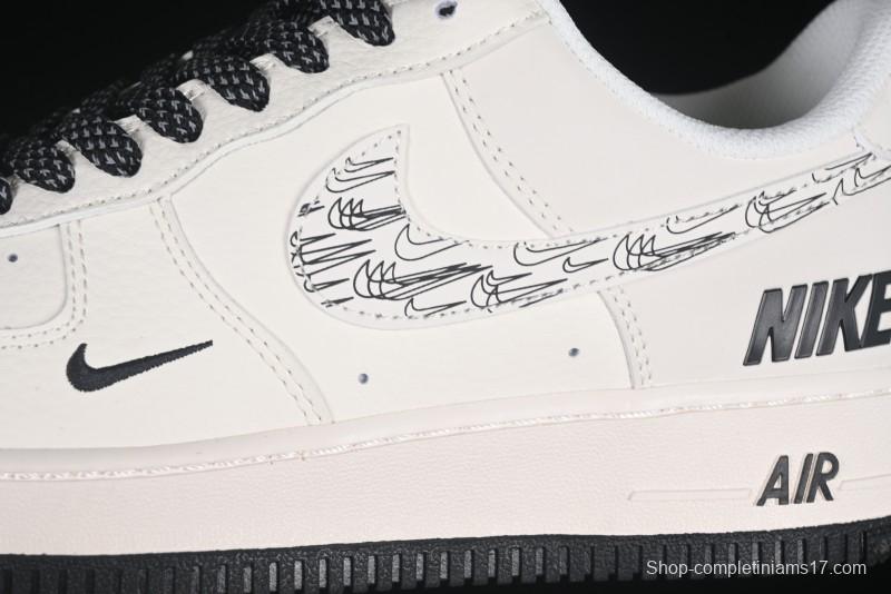 Nike Air Force 1 '07 Low Casual Sneakers with Multi-Swoosh Design - HH7518-046