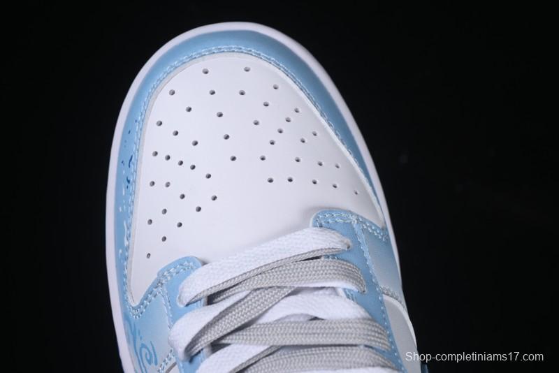 Nike Dunk Low Blue and White Porcelain Theme Casual Sneakers - DV0831-104