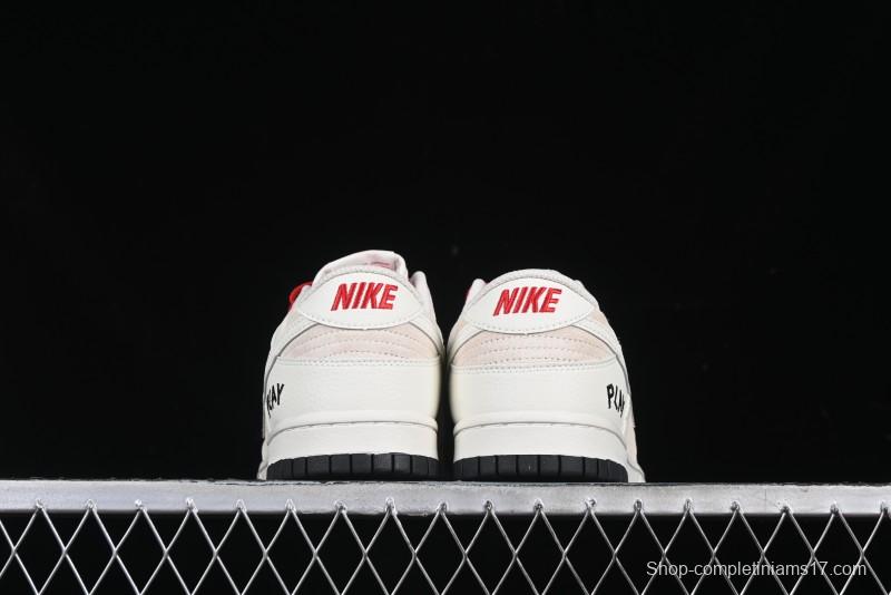 Nike SB Dunk Low Comme des Garcons Play Heart White Anniversary Custom Low-Top Casual Skate Shoes - DJ2024-052