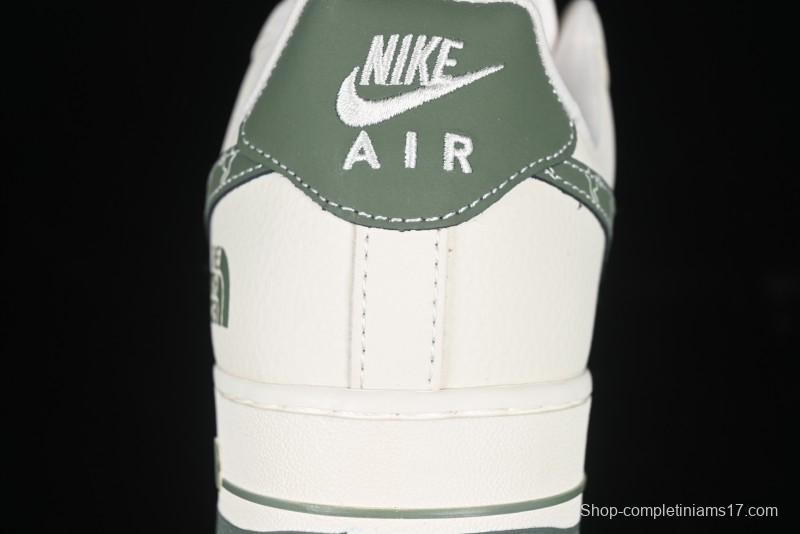 Nike Air Force 1 '07 Low The North Face Collaboration Beige Green Mini Swoosh Casual Sneakers - KK1988-043