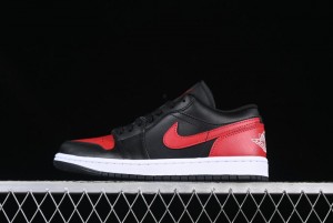 Nike Air Jordan 1 Low AJ1 Red Black Low Top Casual Sneakers - 553558-067