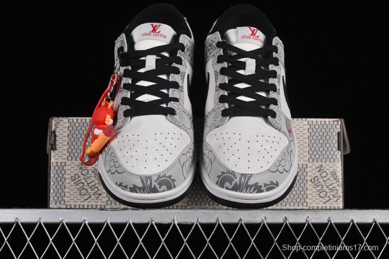 Nike SB Dunk Low Chinese New Year Limited Edition - Gray Dragon Anniversary High-End Custom Low-Top Casual Skate Shoes - XP3802-330