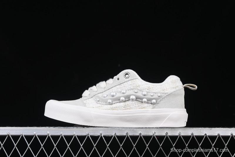 Vans Knu Skool Pearl White Chunky Sneakers with D-Ring Lacing System - VN000D22QC5