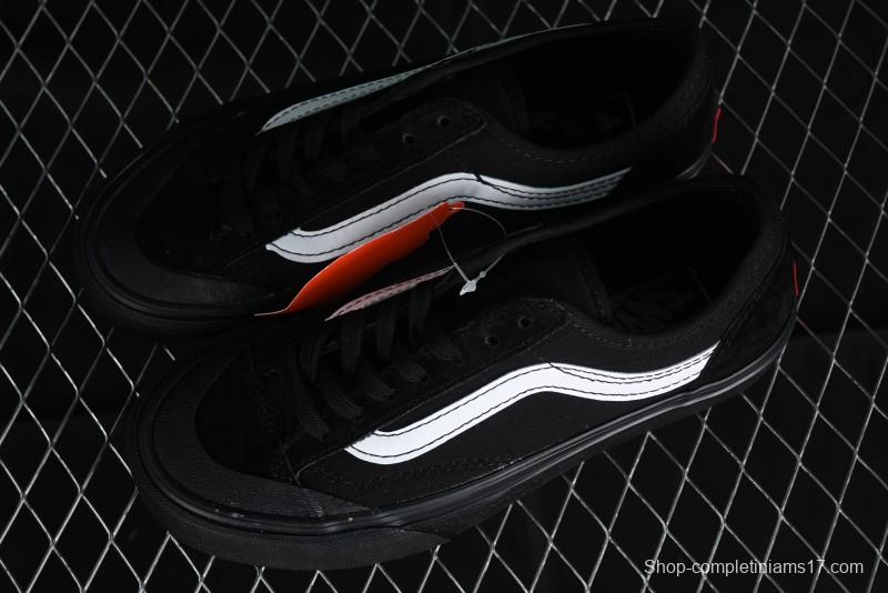Vans Style 36 SF All Black Skate Shoes with Killer Whale Half-Toe Cap Design - VN0A3MVLB8C