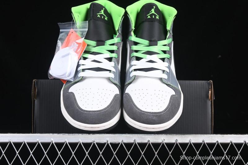 Nike Air Jordan 1 Mid Basketball Shoes in White Grey Brown Casa 93 Colorway - HQ3829-001