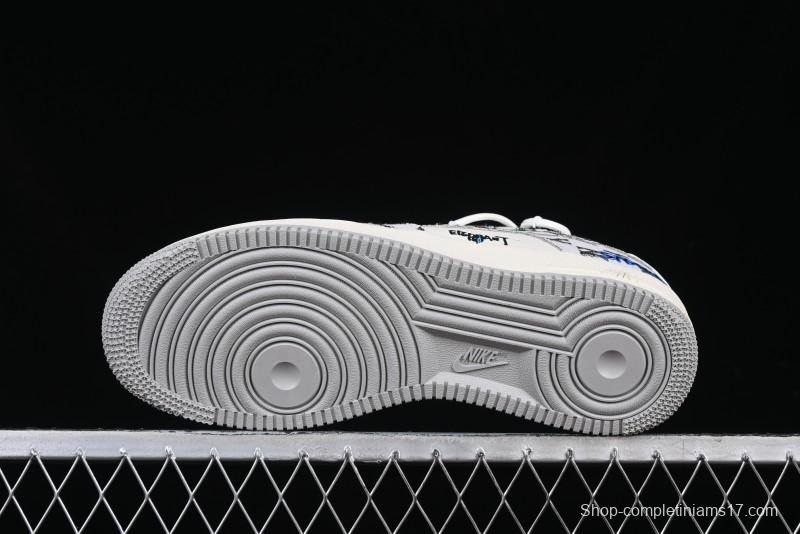 Nike Air Force 1'07 Low Hip Hop MLB Casual Lace-Up Sneakers - BD0077-333