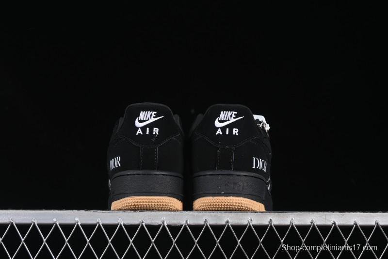 Nike Air Force 1 '07 Low Dior Collaboration Black Gum Knit Casual Sneakers - KK1988-058