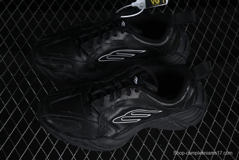 Balenciaga Monday Leather Round Toe Lace-Up Low-Top Casual Shoes - WDTSC1000