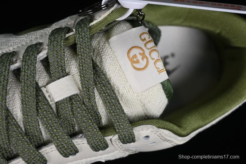 Nike SB Dunk Low Gucci Collaboration - Beige Green Woven Fabric Anniversary High-End Custom Low-Top Casual Skate Shoes - DQ1098-368