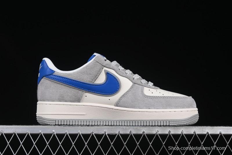 Nike Air Force 1 '07 Low The North Face Collaboration Grey Blue Swoosh Casual Shoes - XZ6188-745