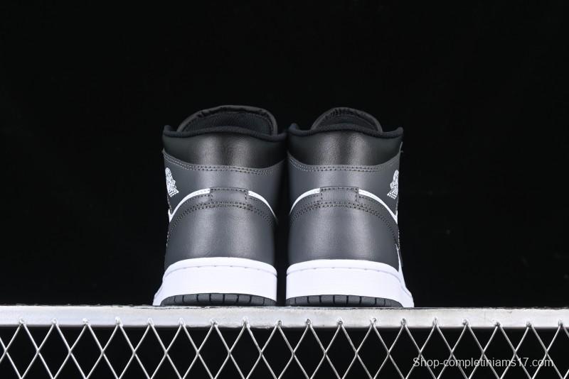 Nike Air Jordan 1 Mid AJ1 White Black Gray Culture Leisure Sneakers - DQ8426-001