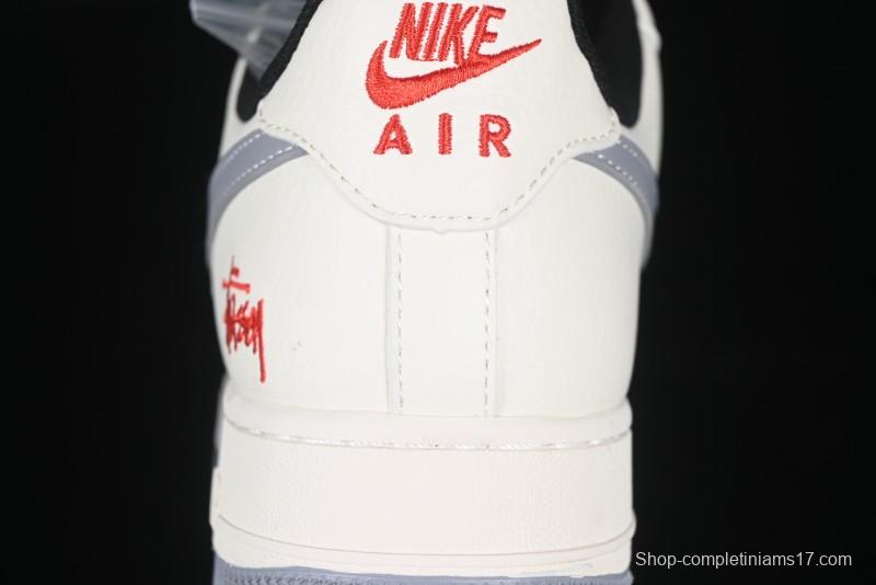 Nike Air Force 1 '07 Low Stussy Collaboration Beige Grey Black Low-Top Casual Sneakers - XZ6188-766
