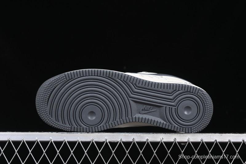 Nike Air Force 1 '07 Low Stussy Collaboration - Grey English Patchwork Low-Top Casual Sneakers - XZ3328-536