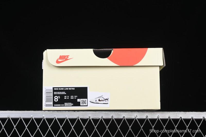 Nike SB Dunk Low Stussy Collaboration Black Burgundy Swoosh Anniversary Custom Low-Top Casual Skate Shoes - DM6868-022