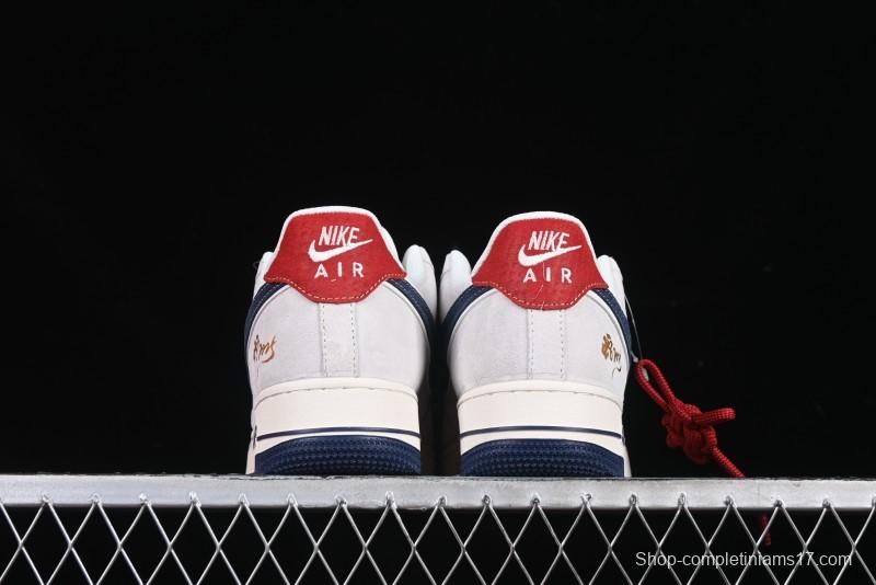 Nike Air Force 1 '07 Low Year of the Snake Limited Edition Grey Blue Red Pig Leather Low-Top Casual Sneakers - XZ2025-666