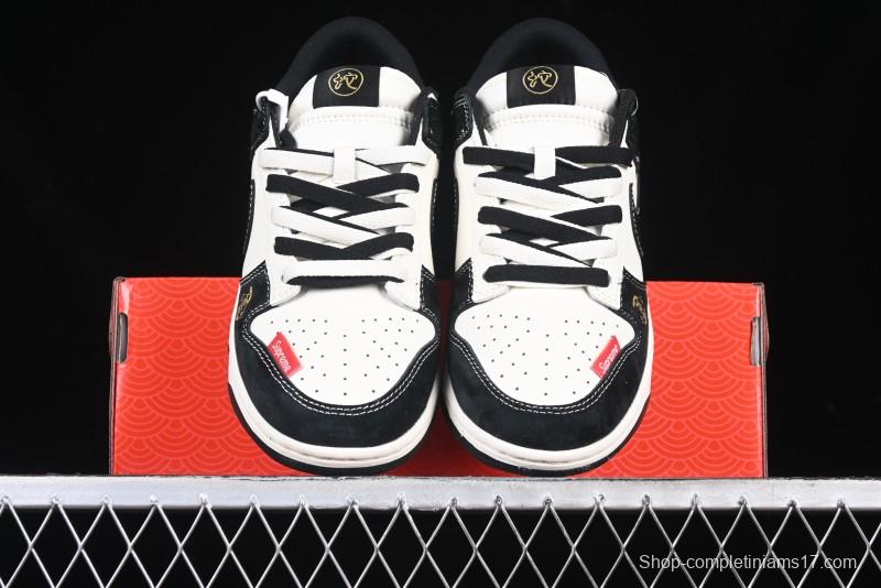 Nike SB Dunk Low Supreme Year of the Snake Limited Edition Black Snake Print Low-Top Casual Sneakers - XS1086-016