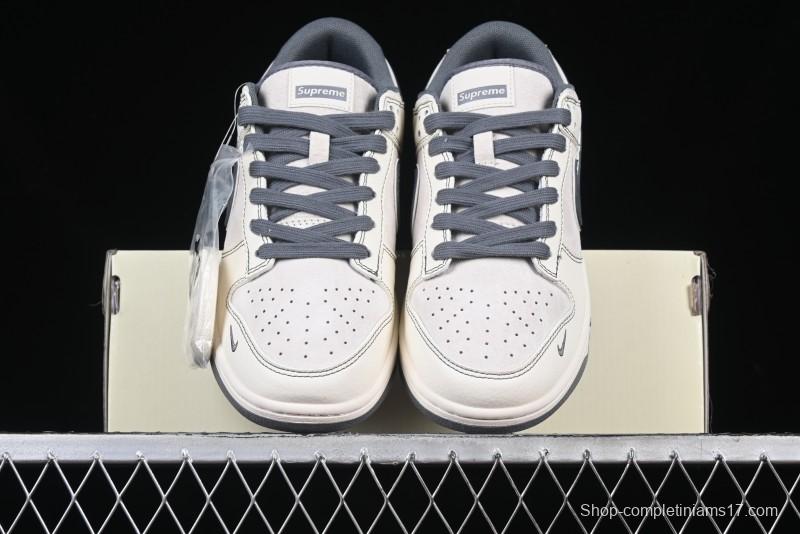 Nike SB Dunk Low Supreme Anniversary Customized Casual Skate Shoes with Double Mini Swoosh - XX3168-303