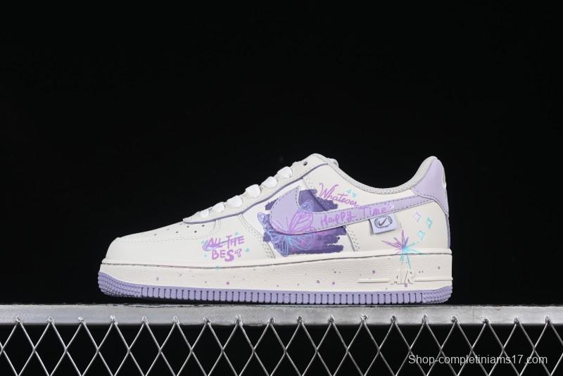 Nike Air Force 1'07 Low Casual Sneakers Purple Butterfly - FB1839-213