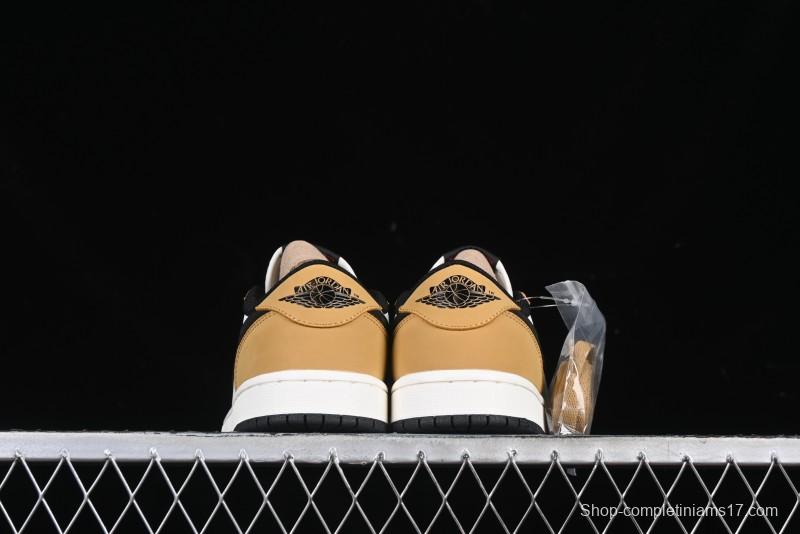 Nike Air Jordan 1 Low OG AJ1 White Yellow Black Swoosh Casual Sneakers - CZ0790-107