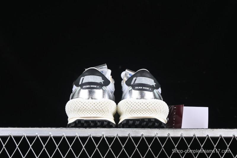 Golden Goose Marathon Silver Comfortable Low-Top Lifestyle Sneakers - X.E5