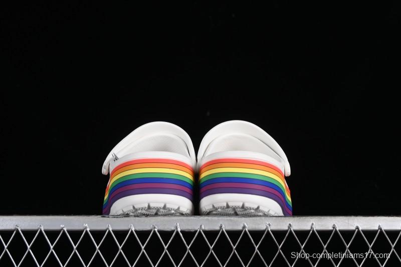 Crocs Crocband Platform Rainbow Comfortable Thick-Soled Clogs - B.D4