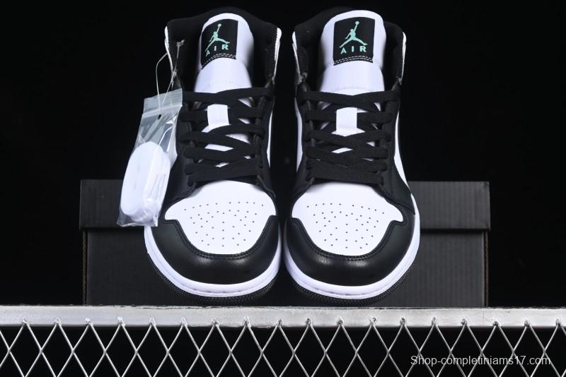 Nike Air Jordan 1 Mid AJ1 Basketball Shoes in Black White Silver - DQ8423-103