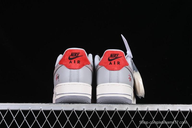 Nike Air Force 1 '07 Low Stussy Lunar New Year Snake Limited Edition Grey Snake Low-Top Casual Sneakers - DM6688-027