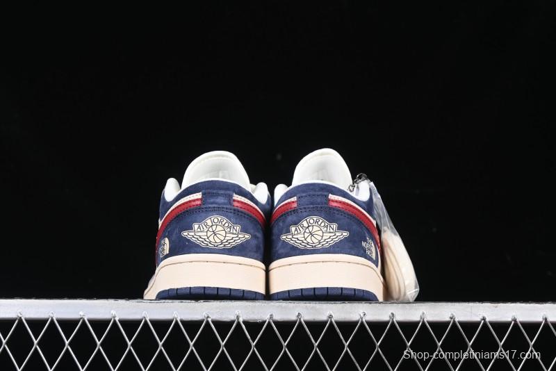 Nike Air Jordan 1 Low AJ1 The North Face Collaboration Grey Blue Red Hook Retro Basketball Shoes - DM9188-012