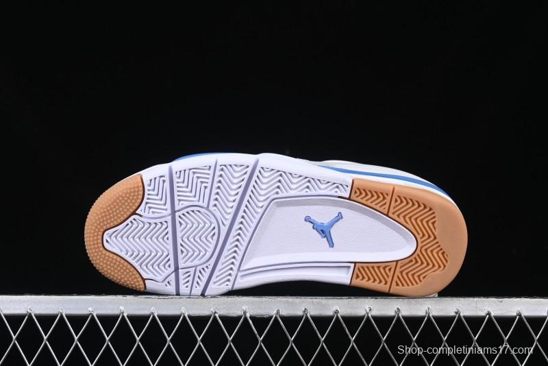 Nike Air Jordan 4 Remastered Retro Sneakers in White Blue - FQ7939-104