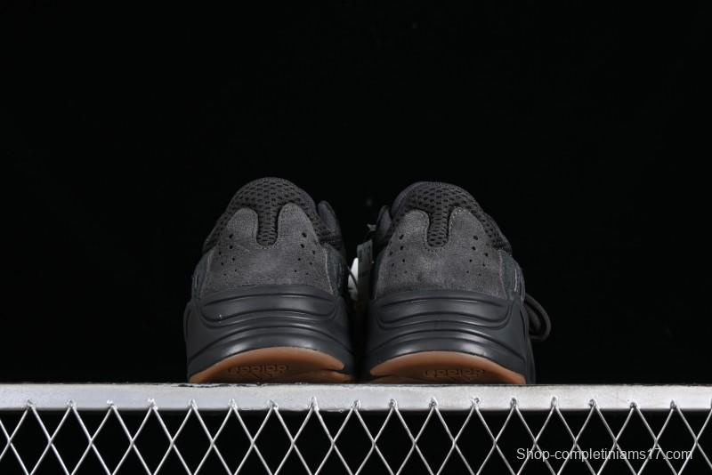 Adidas Yeezy Boost 700 V2 Utility Black Running Shoes with 3M Reflective Details - FV5304