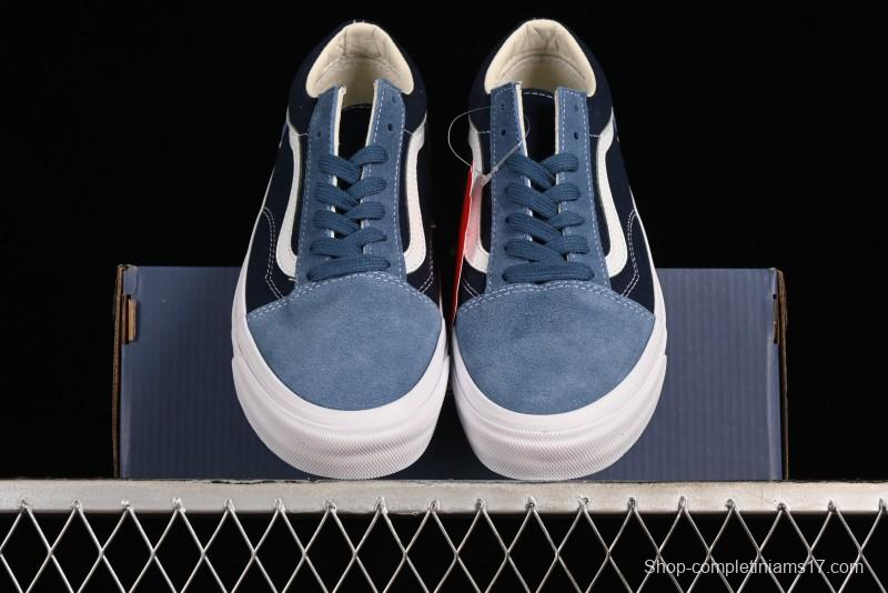 Vans Sk8-Mid Reissue 83 High-End Blue Suede Retro Skate Shoes - VN000CQDDWR