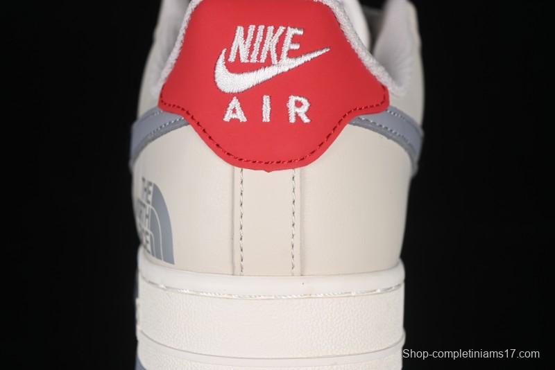 Nike Air Force 1 '07 Low The North Face Collaboration Patchwork Pigskin Red Tail Casual Sneakers - XZ6188-649