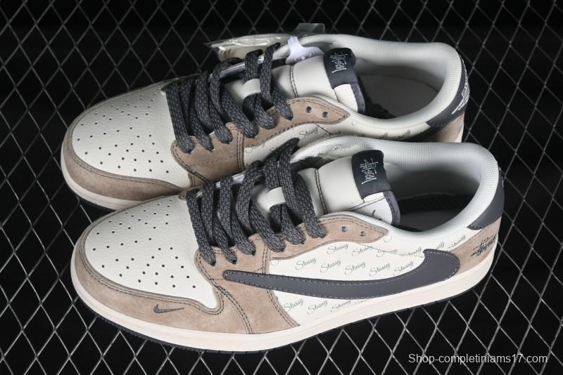 Nike Travis Scott x Fragment Design x Air Jordan 1 Low OG SP AJ1 Retro Sneakers - XZ6188-690