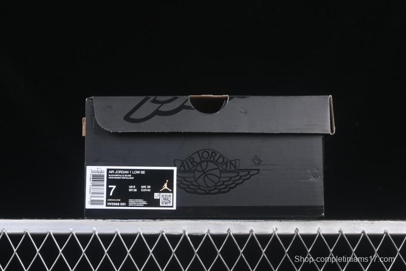 Nike Air Jordan 1 Low AJ1 Basketball Shoes in Black and White Canvas and Leather - HV5968-001